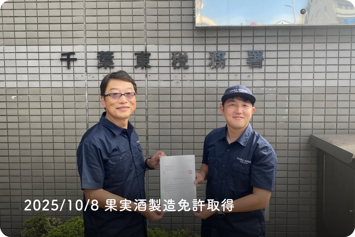 祝！果実酒製造免許取得　千葉ワイナリー
